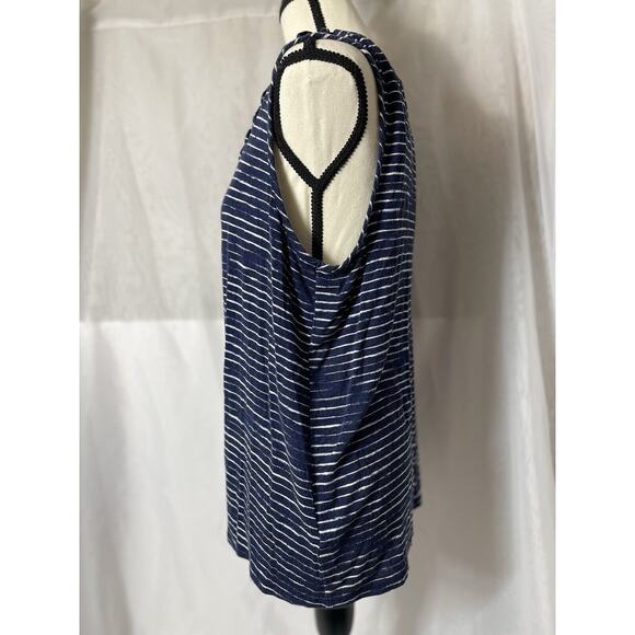 Maurices XL Women's Top Stretchy Nautical Striped Tie Hem Lightweight - Picture 4 of 7